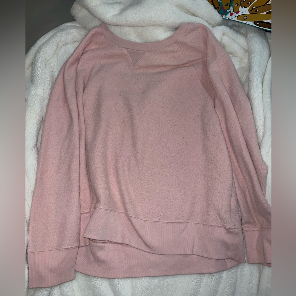 Light pink “fuzzy” crewneck
